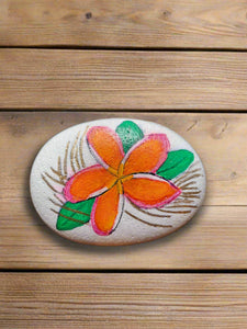 Flower painted rock