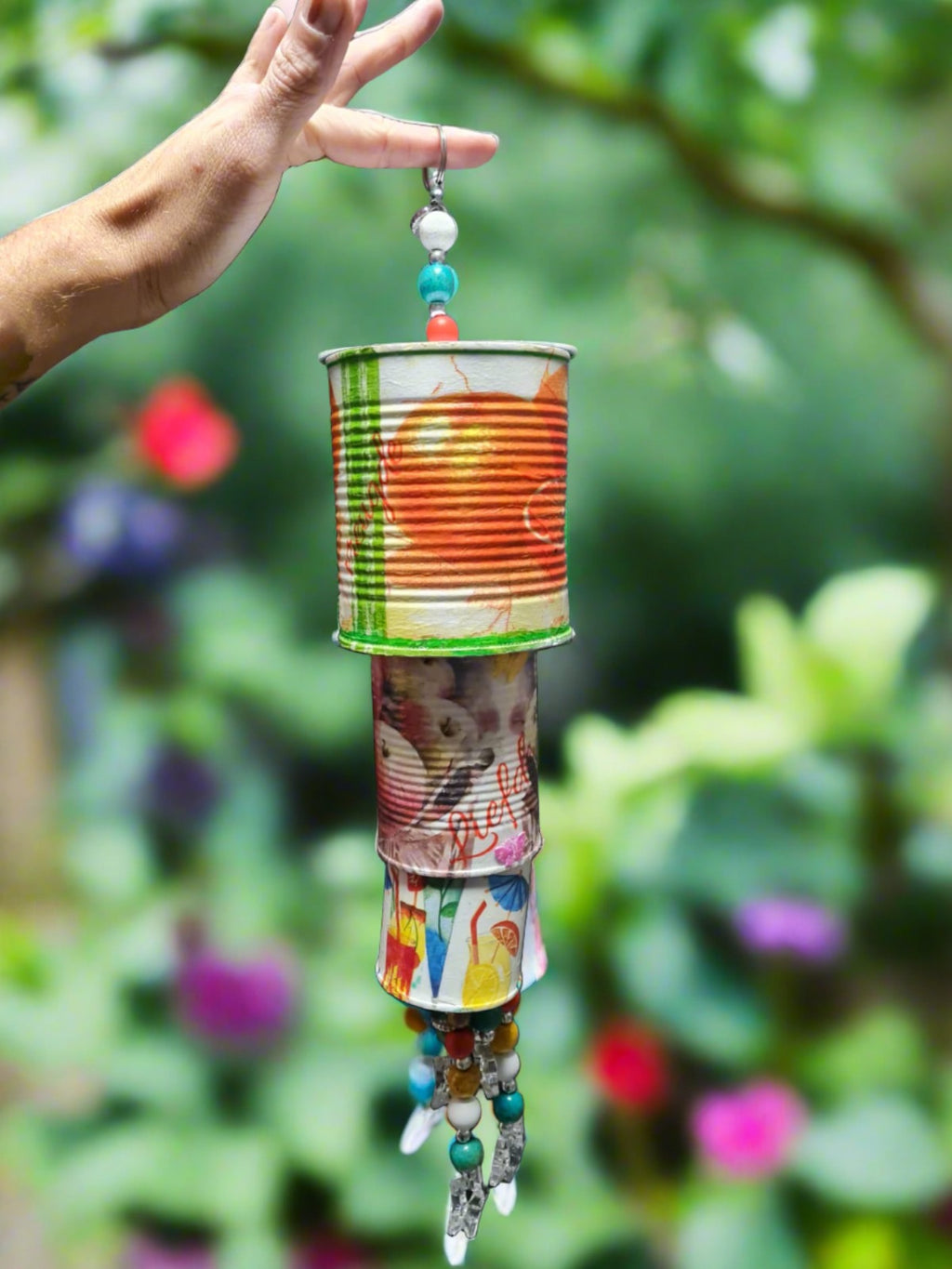 Decoupage wind chime fruit theme