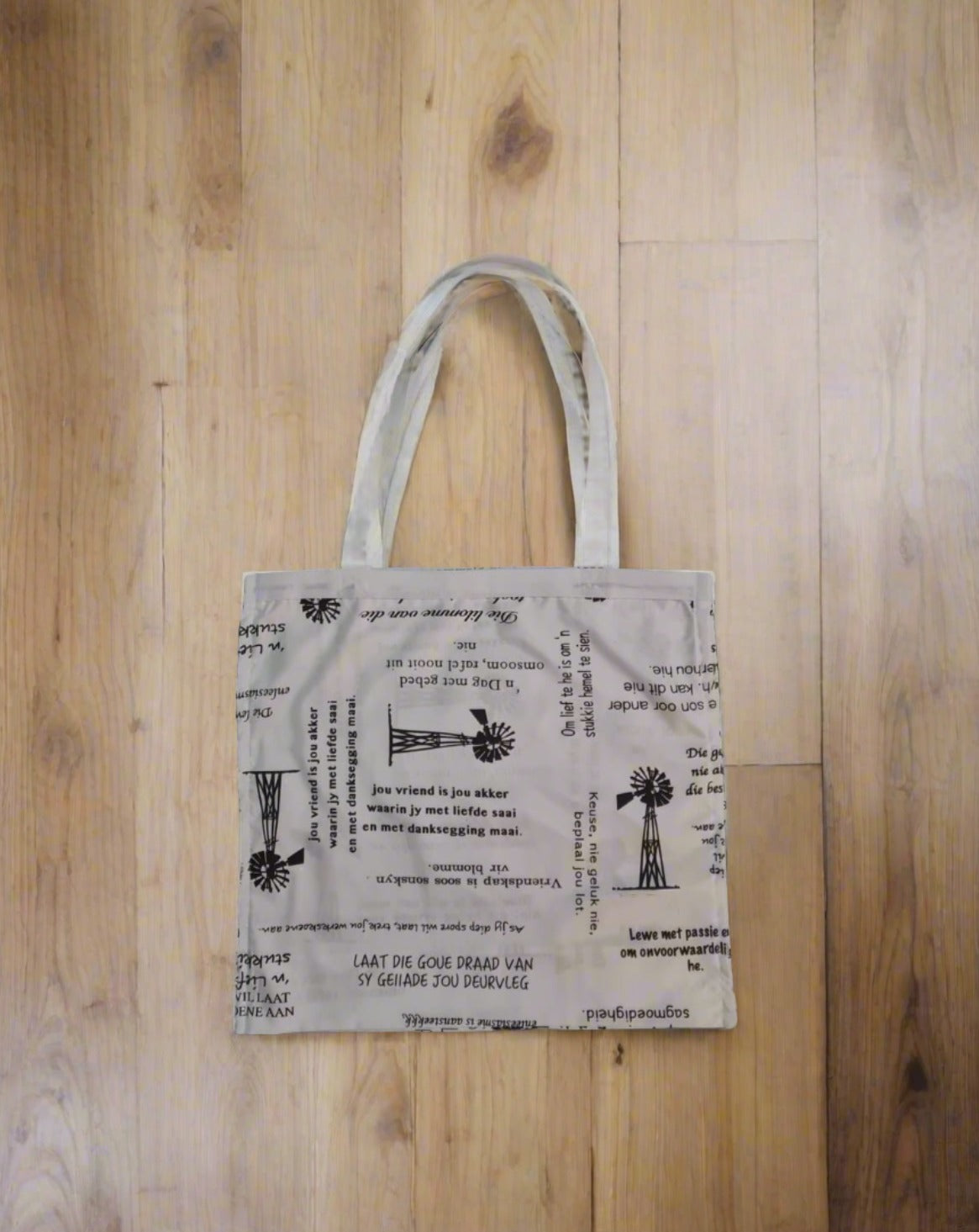 Tote bag Afrikaans text print